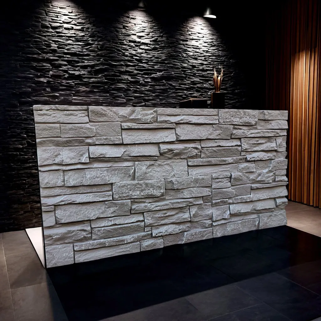 Exterior Wall Cladding Artificial Stacked Stone Panels for Modern Villa Exteriors PU Stone Sheet Faux Stone Wall Panel
