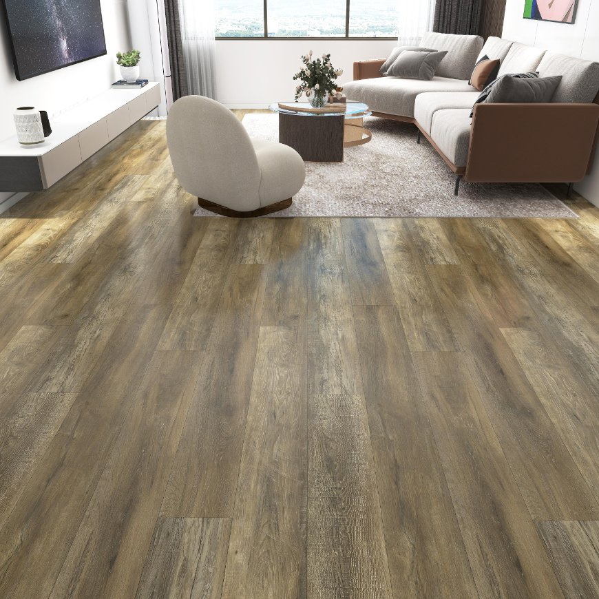 High Quality V-Groove U-Groove Waterproof Wood Grain Spc Vinyl Plank Flooring 4mm 5mm 6mm for Home Decoration