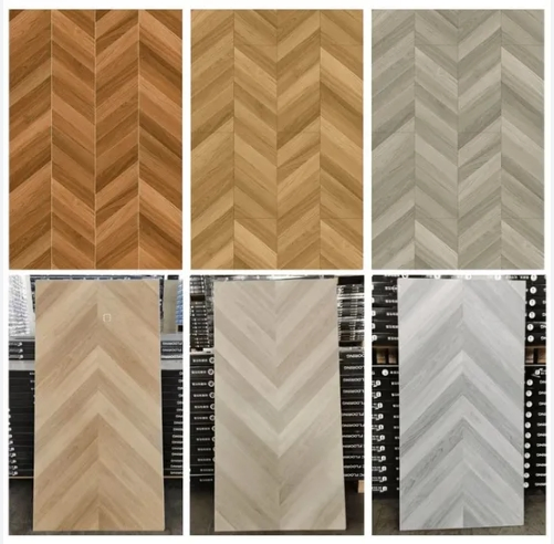 Classic Herringbone Spc Floor with Realistic Wood Grain Texture