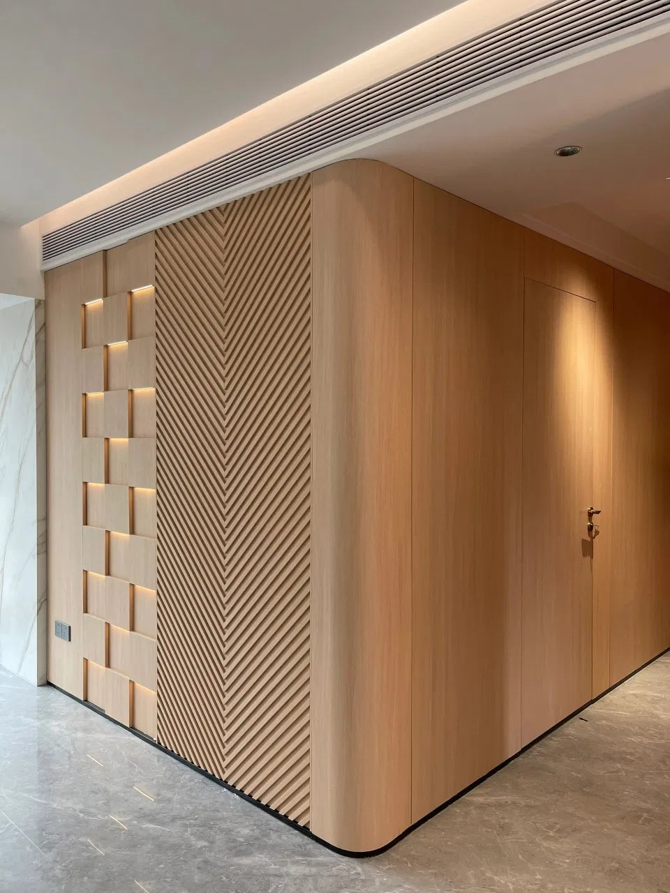 Multifunctional Waterproof Firepmodern Minimalist PVC Bamboo Fiber Wall Panel