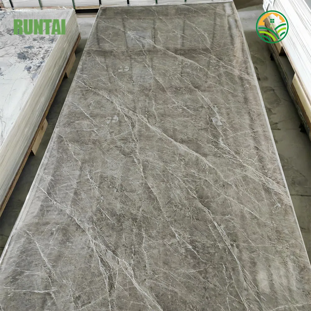 PVC Marble Sheet Waterproof Interior Decoration High Gloss UV Board Durable Fireproof