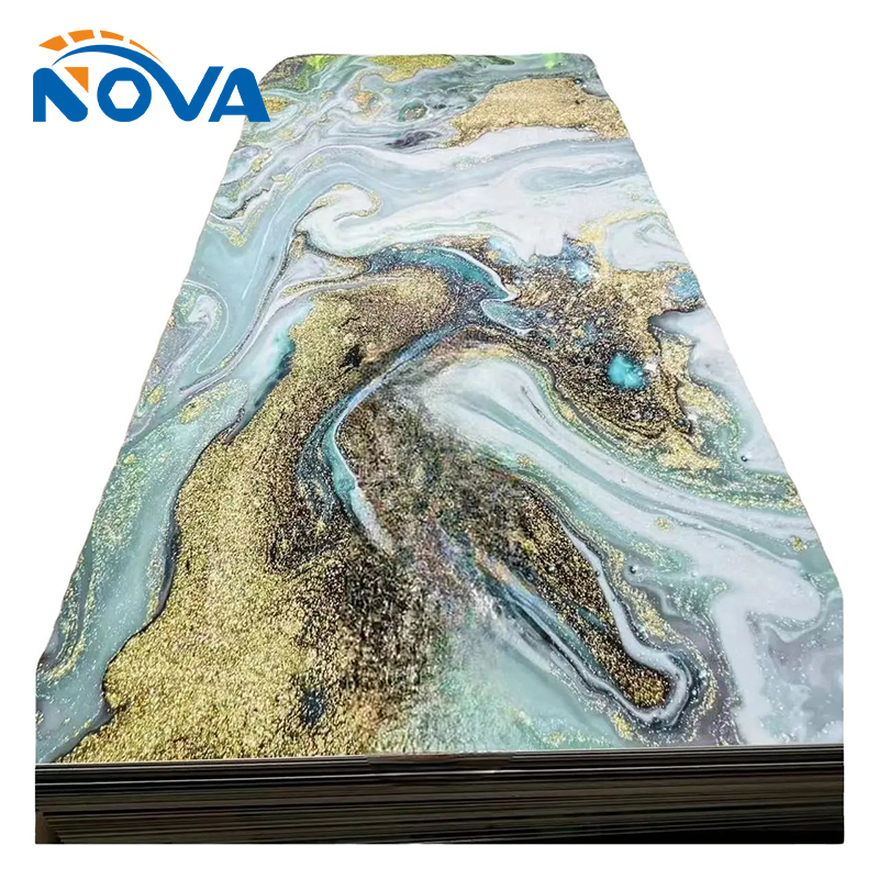 UV Coated Marble Sheet High Gloss UV Marble Design PVC UV Board for House Decoration Interior
