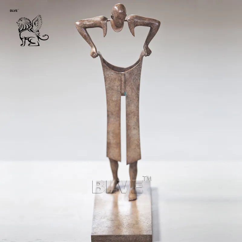 Outdoor Modern Art Funny Life Size Garden Statue Abstract Human Bronze Sculpture
