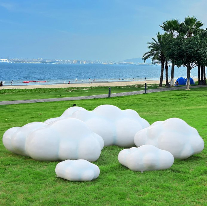 Cloud Shape Swing, Instagrammable FRP Photo Prop for Garden, Park Decor