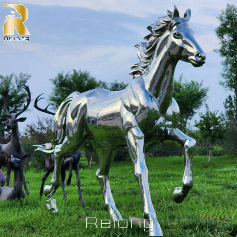 Life Size Polished Geometric Stainless Steel Elephant Animal Statue for Sale