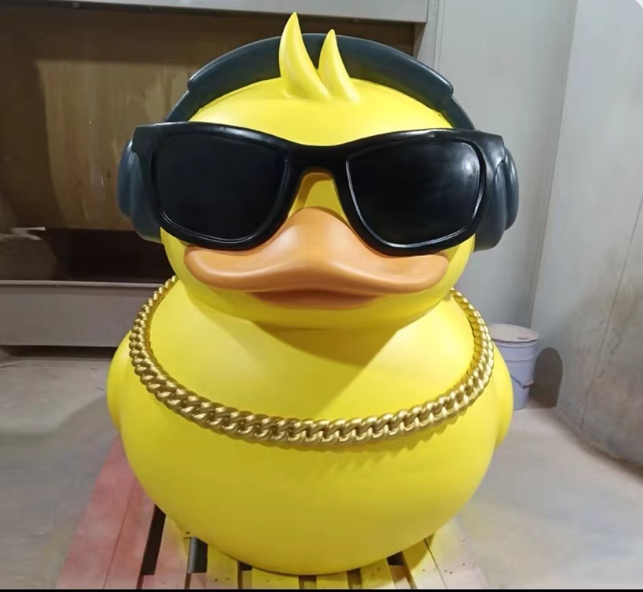 3D Cartoon Street Landmark Art Statue Yellow Duck Sculpture