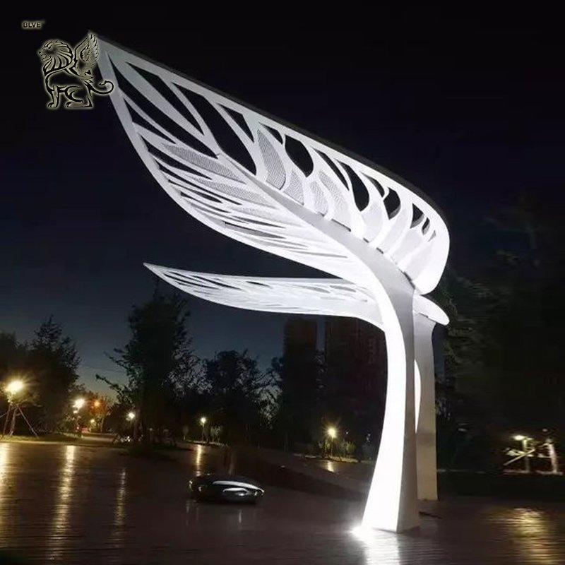 Factory Modern Art Large Outdoor Sculptures Modern Abstract Stainless Steel Sculpture Tree Statue