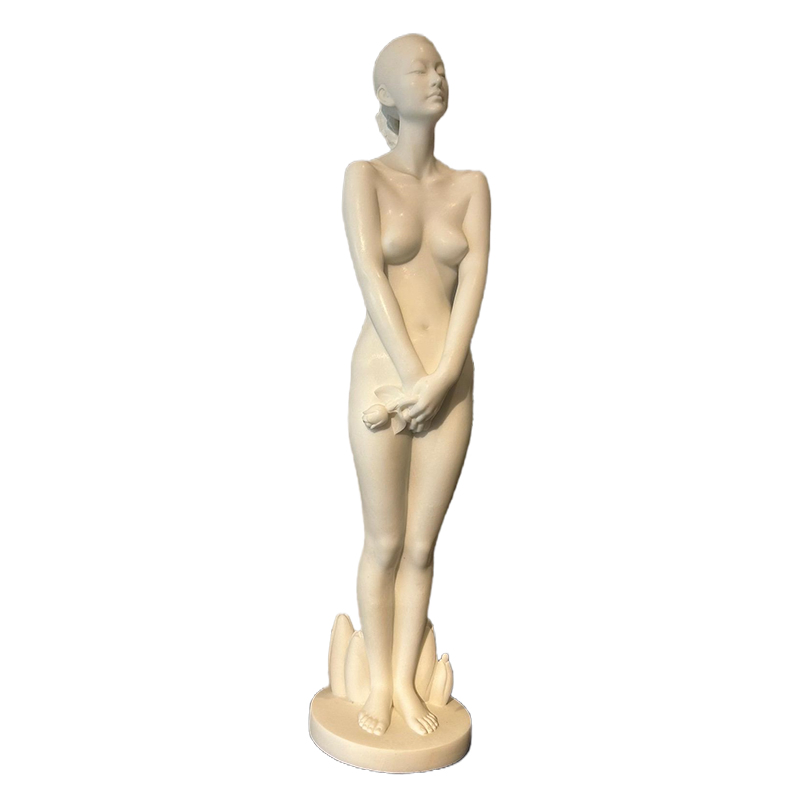 Small Size White Marble Stone Craft Custom Nude Woman Marble Sculputre Statue