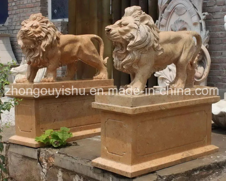 Garden Decorative Marble Lion Animal Sculpture
