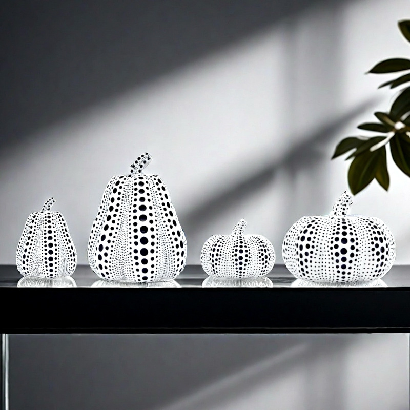 Home Decor Halloween Cross-Border Desktop Nordic Creative Polka DOT Pumpkin Resin Statue