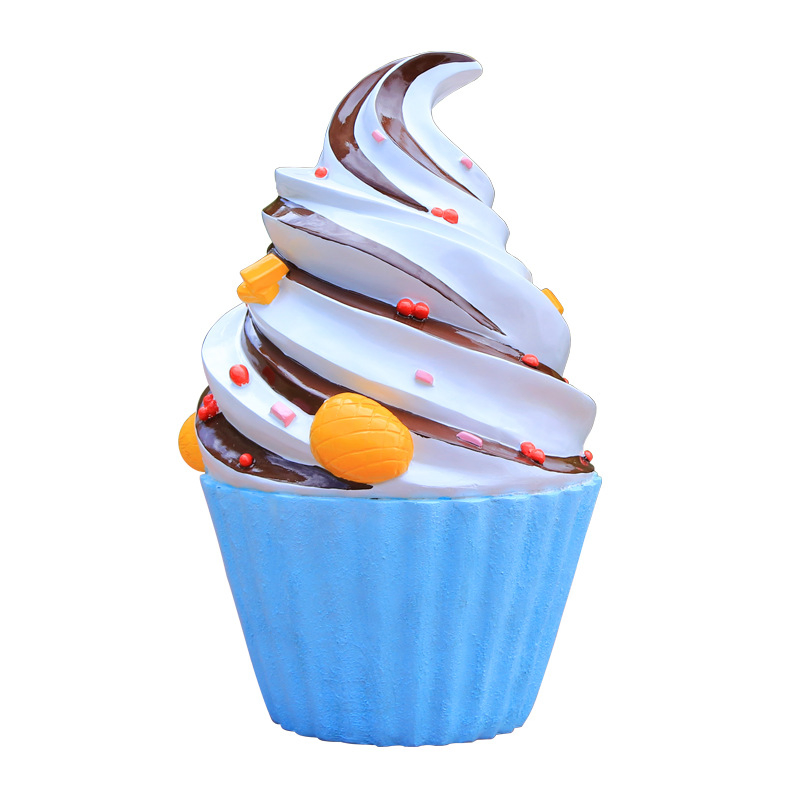 Custom Handmade Shopping Mall Decoration Resin Ice Cream Props