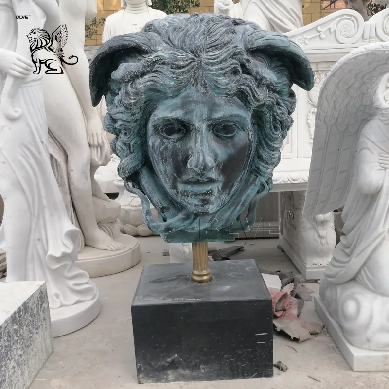 Bronze Greek Head Sculpture View 1