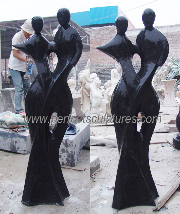 Garden Home Decorative Carved Stone Art Sculpture Modern Marble Carving Abstract Mother Love Baby Statue (SY-A071)