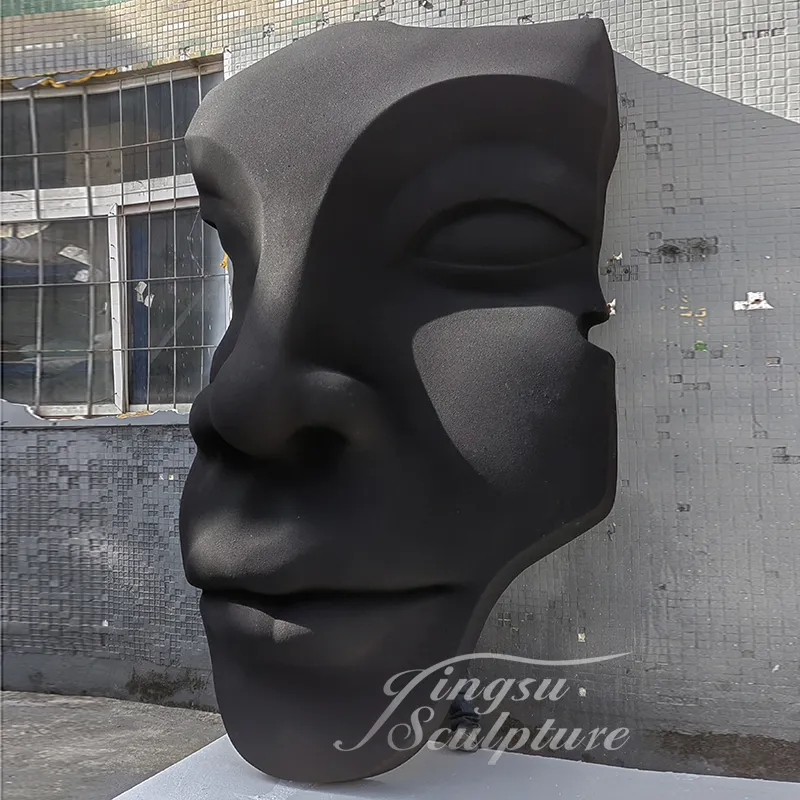 Modern Metal Face Statue Detail 3