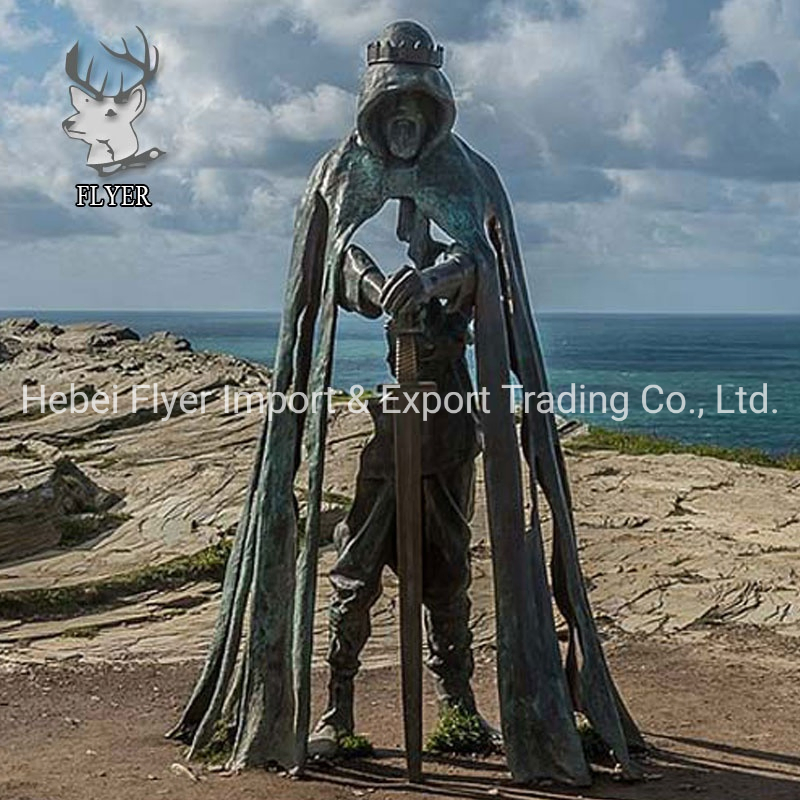 Outdoor Famous King Arthur Sculpture Life Size Bronze England King Arthur Sculpture for Sale