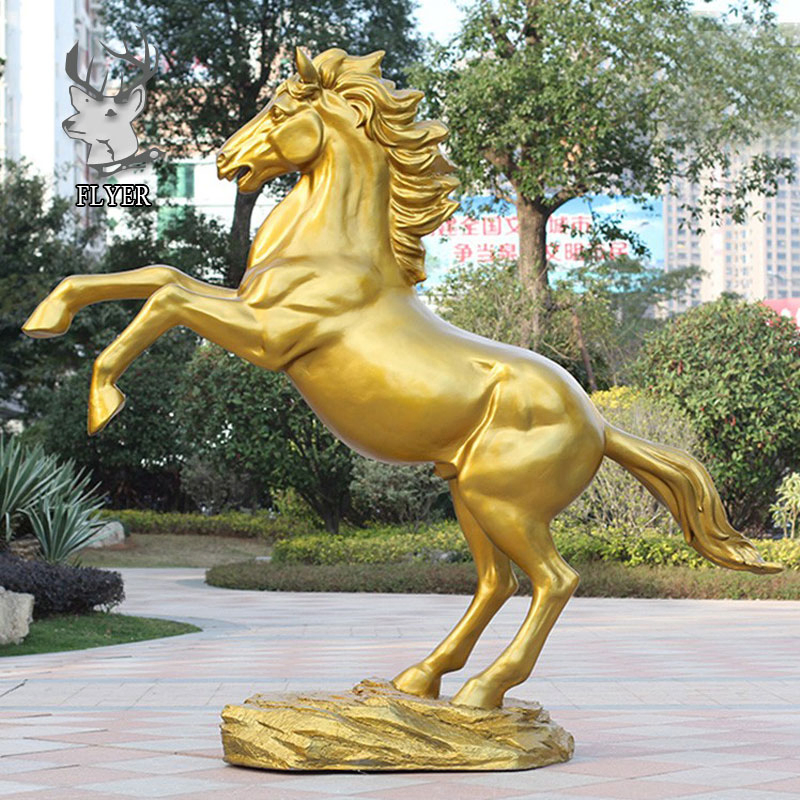 Outdoor Decoration Life Size Metal Jumping Horse Sculpture Modern Abstract Art Geometric Stainless Steel Horse Statue