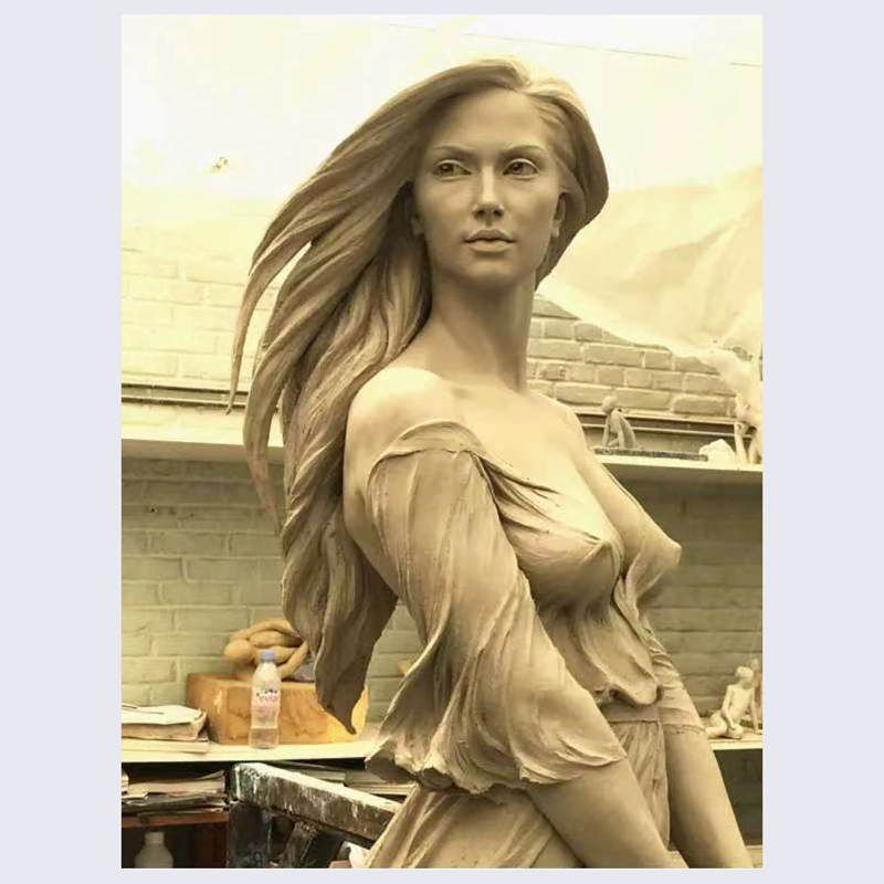 Indoor Western Nude Figure Sculptures, Sexy Female Bronze Home Decor