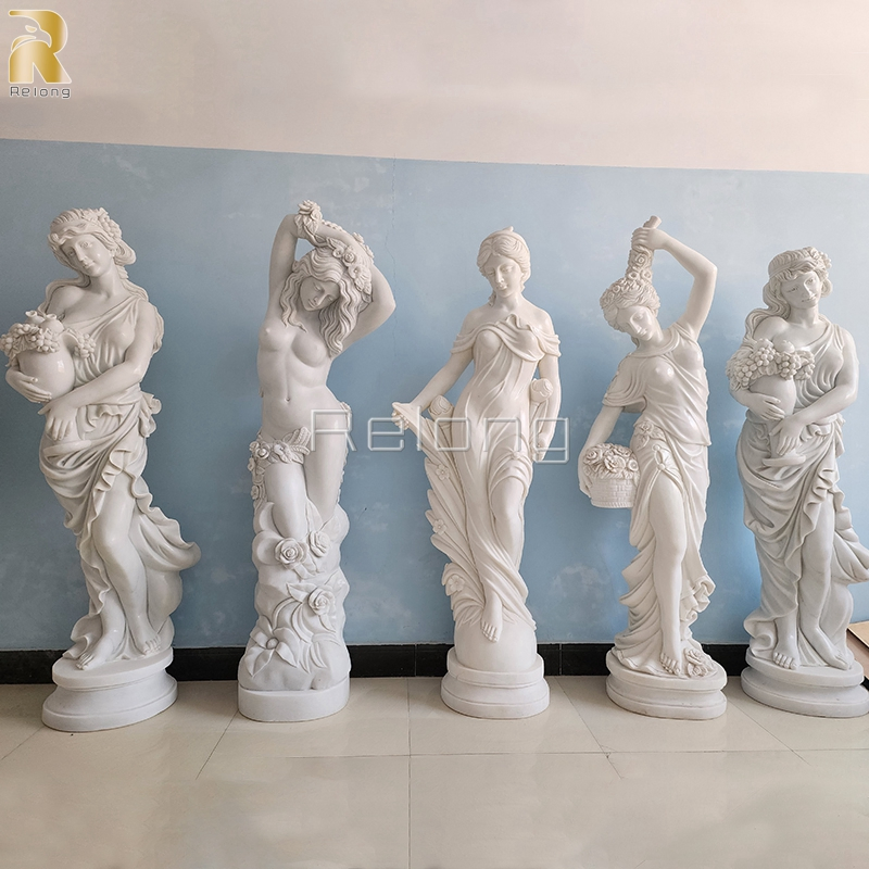 a-Grade Natural White Marble Angel Statue Outdoor Decorative Garden Sculpture