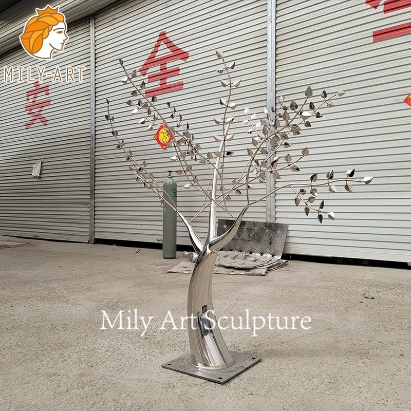 Custom Garden Modern Art Stainless Steel Abstract Tree Statue