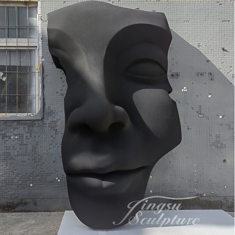 Home Interior Indoor Art Modern Wall Decor Abstract Fiberglass Large Size Metal Face Statue