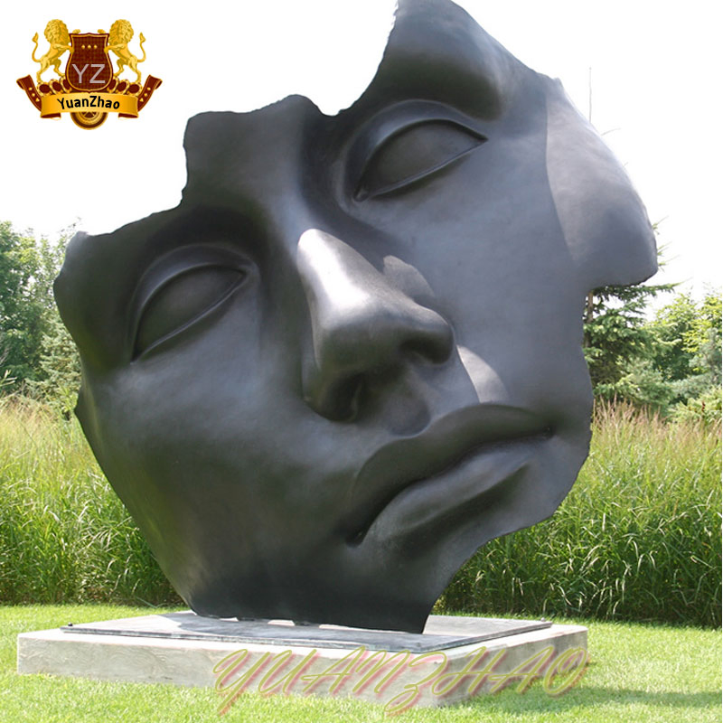 Outdoor Garden Decoration Custom Cast Large Size Bronze Modern Abstract Face Art Sculpture Big Face Statue