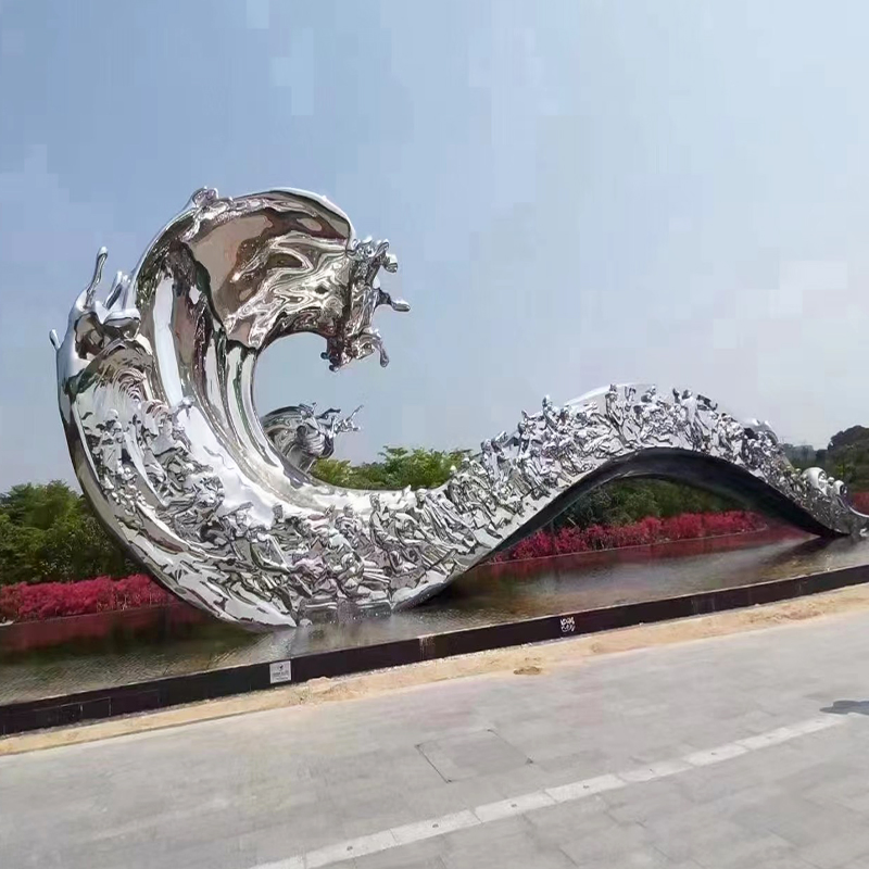 Large-Scale Landmark Modern Abstract Sculpture, 316 Stainless Steel Sculpture, Handmade Sculpture Manufacturer