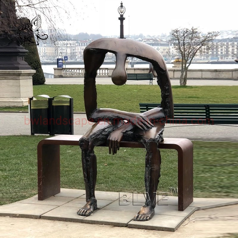 Outdoor Modern Art Funny Life Size Garden Statue Abstract Human Bronze Sculpture