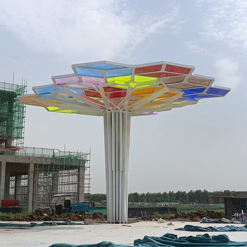 Large-Scale Landmark Modern Abstract Sculpture, 316 Stainless Steel Sculpture, Handmade Sculpture Manufacturer