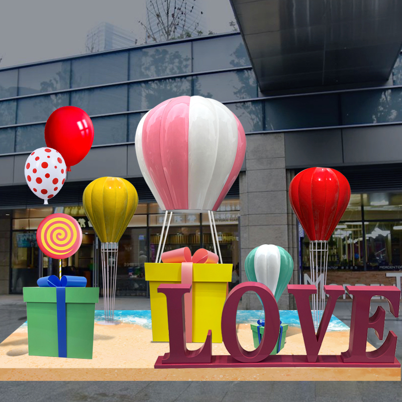 Resin Fiberglass Hot Air Balloon Centerpieces Props for Shopping Mall Decoration