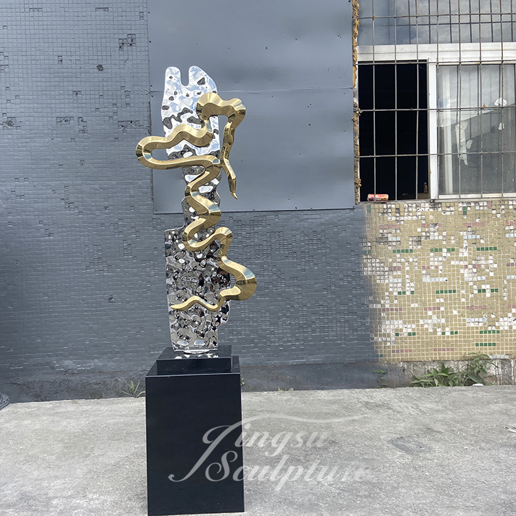 Outdoor and Indoor 3D Sculptures Stainless Steel Modern Sculptures Interior for Halloween Home Decorations