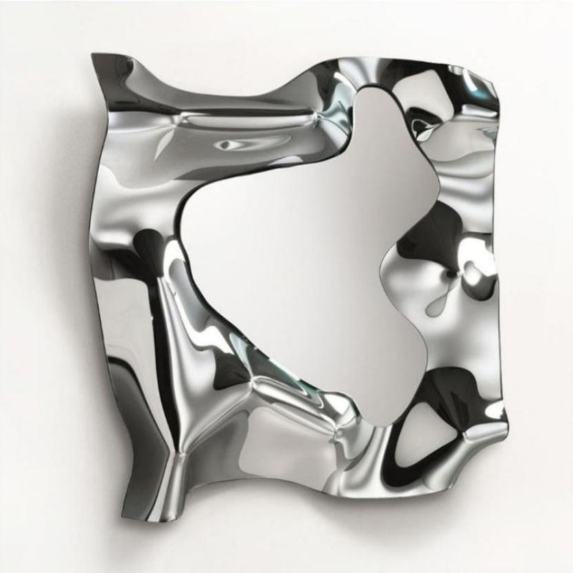 Hotel Home Indoor Stainless Steel Art Sphere Concave Mirror Wall Sculpture for Wall Decoration