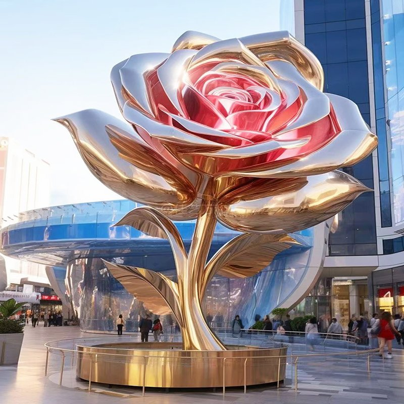 304 Stainless Steel Urban Landmark Sculpture, Large-Scale Abstract Art Sculpture for Squares