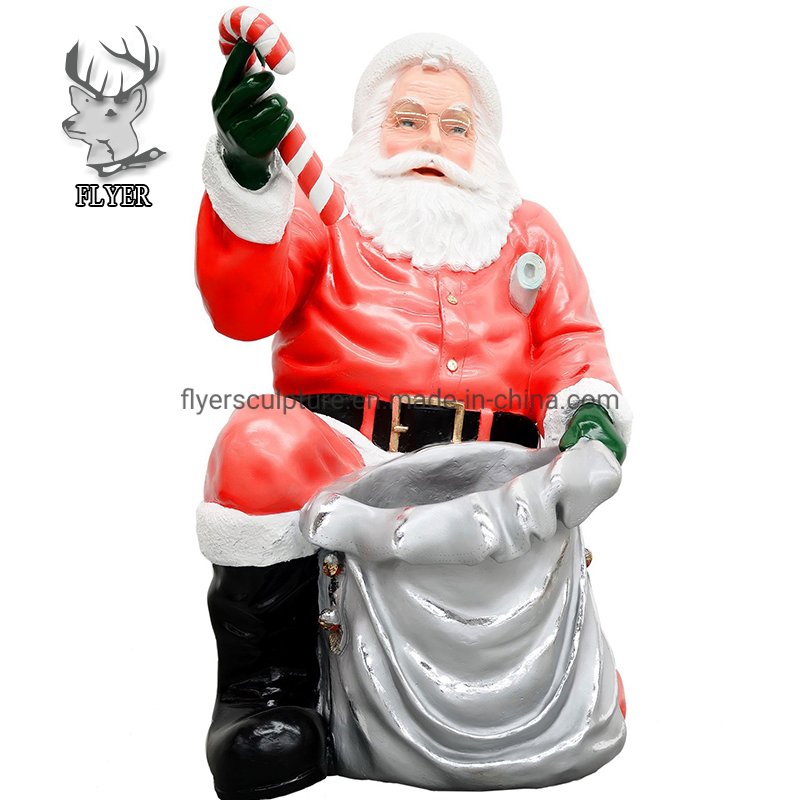Large Santa Claus Sculpture Christmas Eve Decoration New Year Model Cartoon Character Statue Ornaments