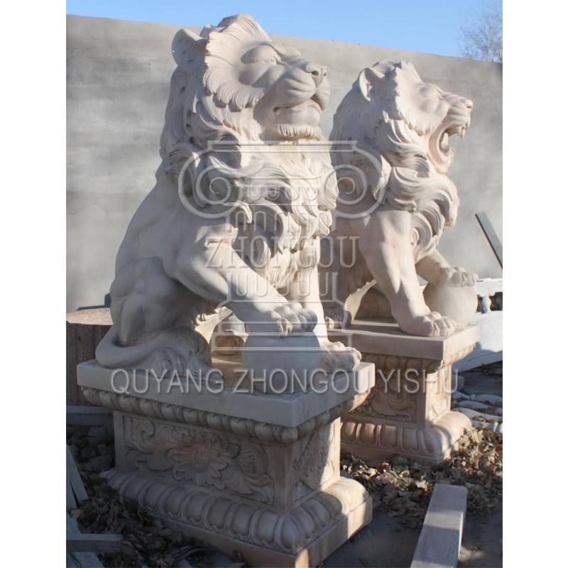 Garden Decorative Marble Lion Animal Sculpture