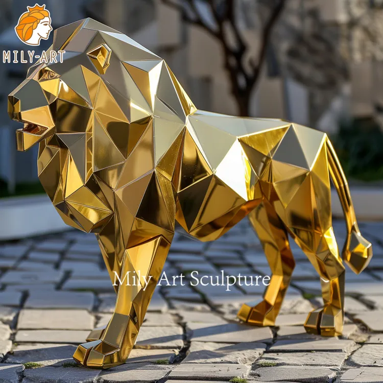 Gold Lion Sculpture