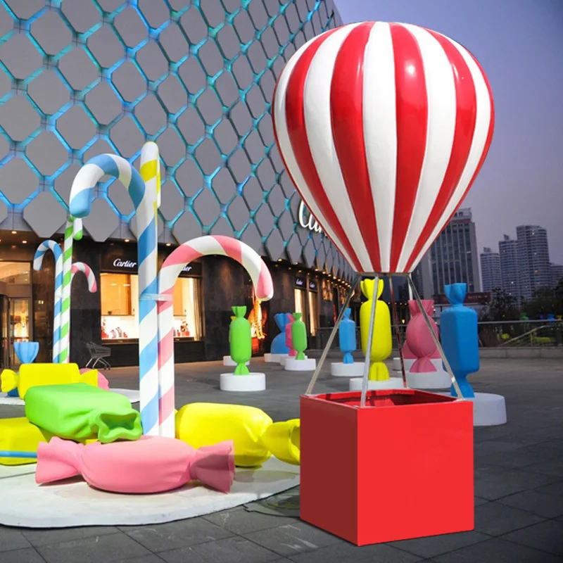 Resin Fiberglass Hot Air Balloon Centerpieces Props for Shopping Mall Decoration