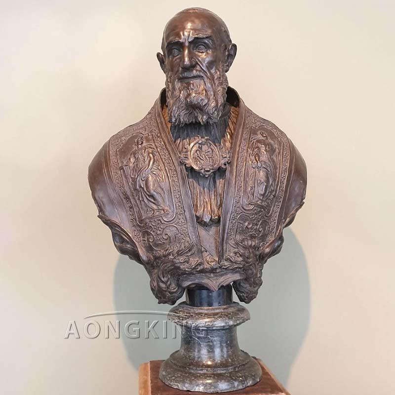 Large Size Park Decoration Bronze Kinsale Man Bust Statue