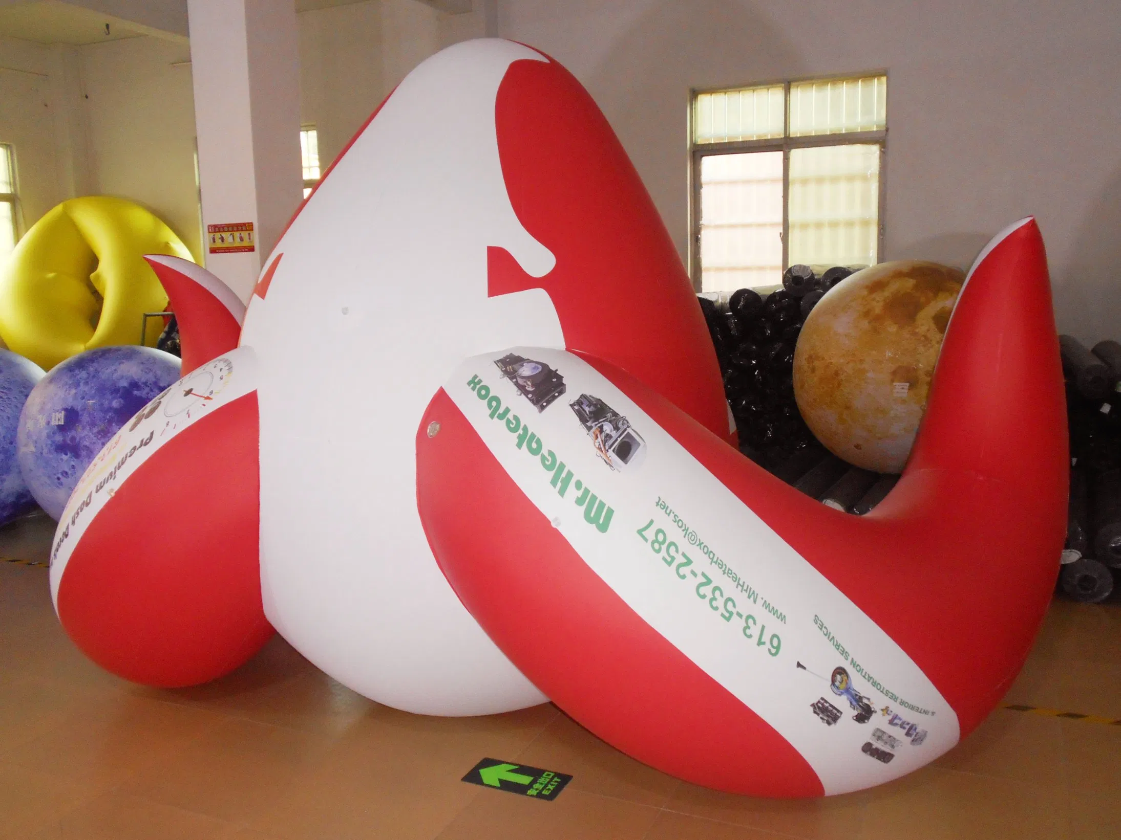 Boyi Portable Advertising Decoration Red Inflatable RAM Sheep Statue