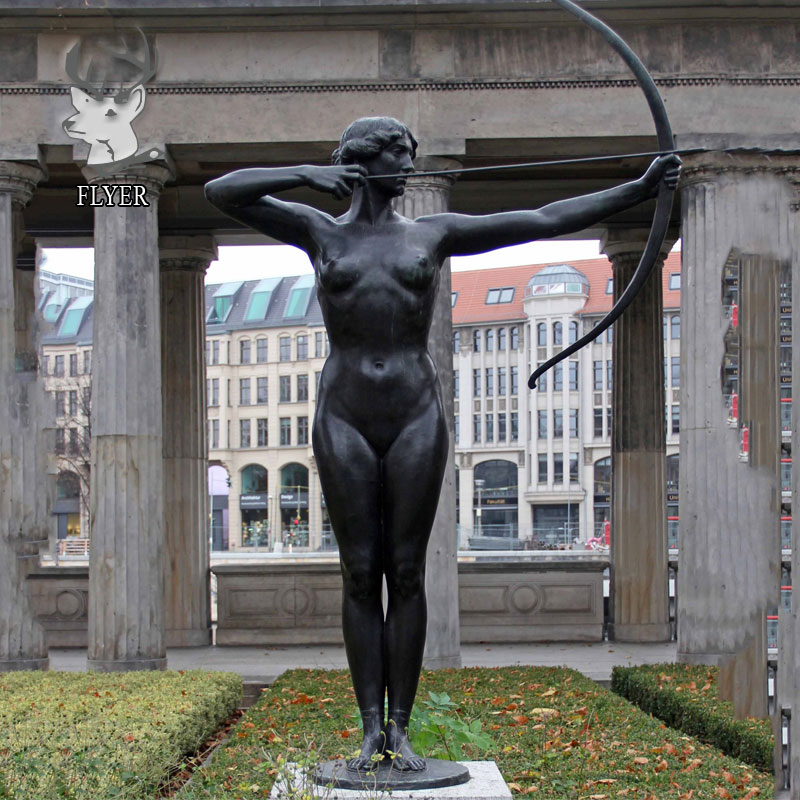 Outdoor Park Garden Casting Copper Brass Bronze Life Size Diana Archer Sculpture for Sale