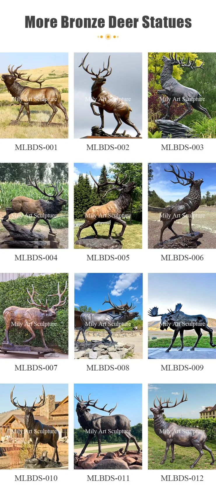 Bronze Deer Sculpture Variety 1