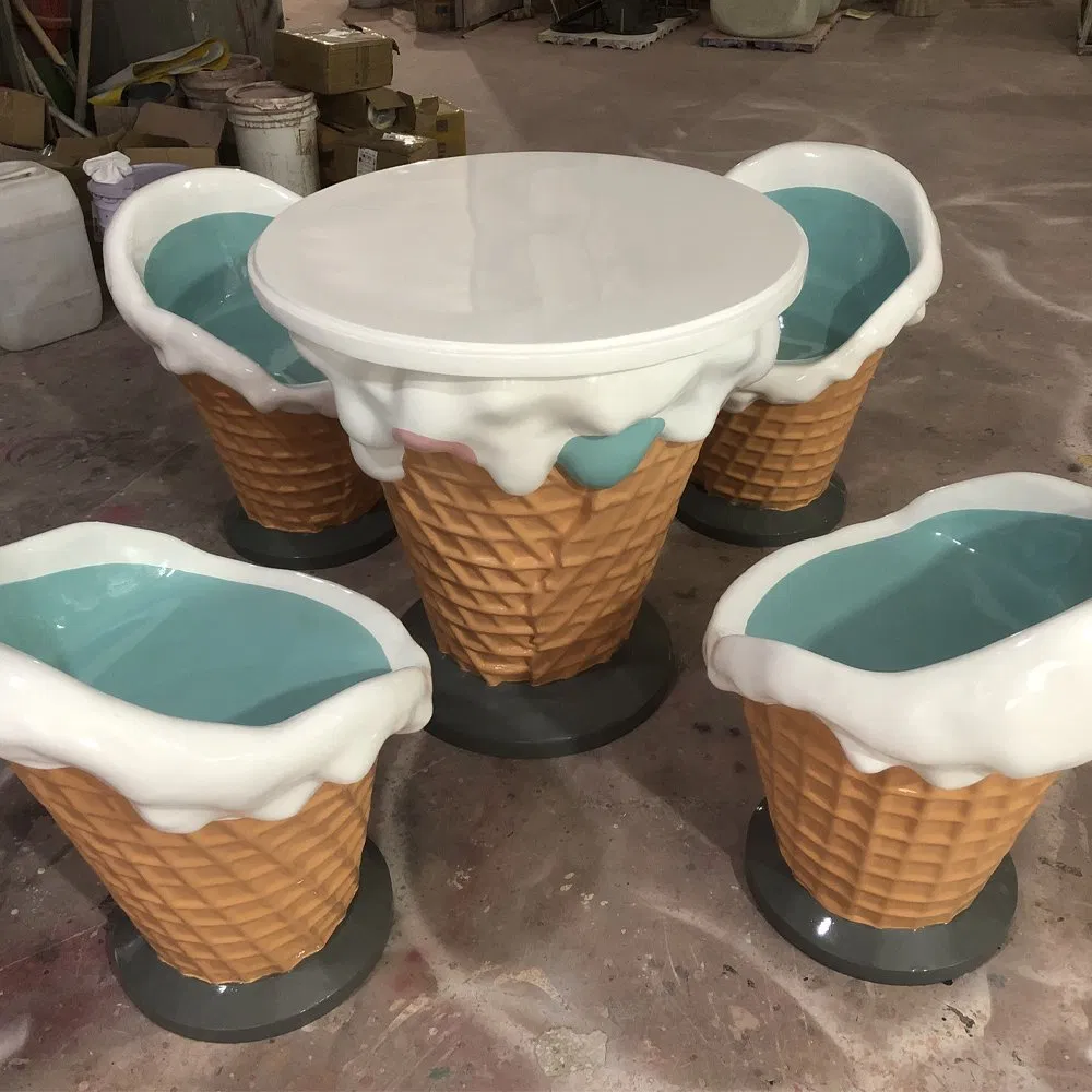 Fiberglass Ice Cream Table and Chairs Props for Rental Prop