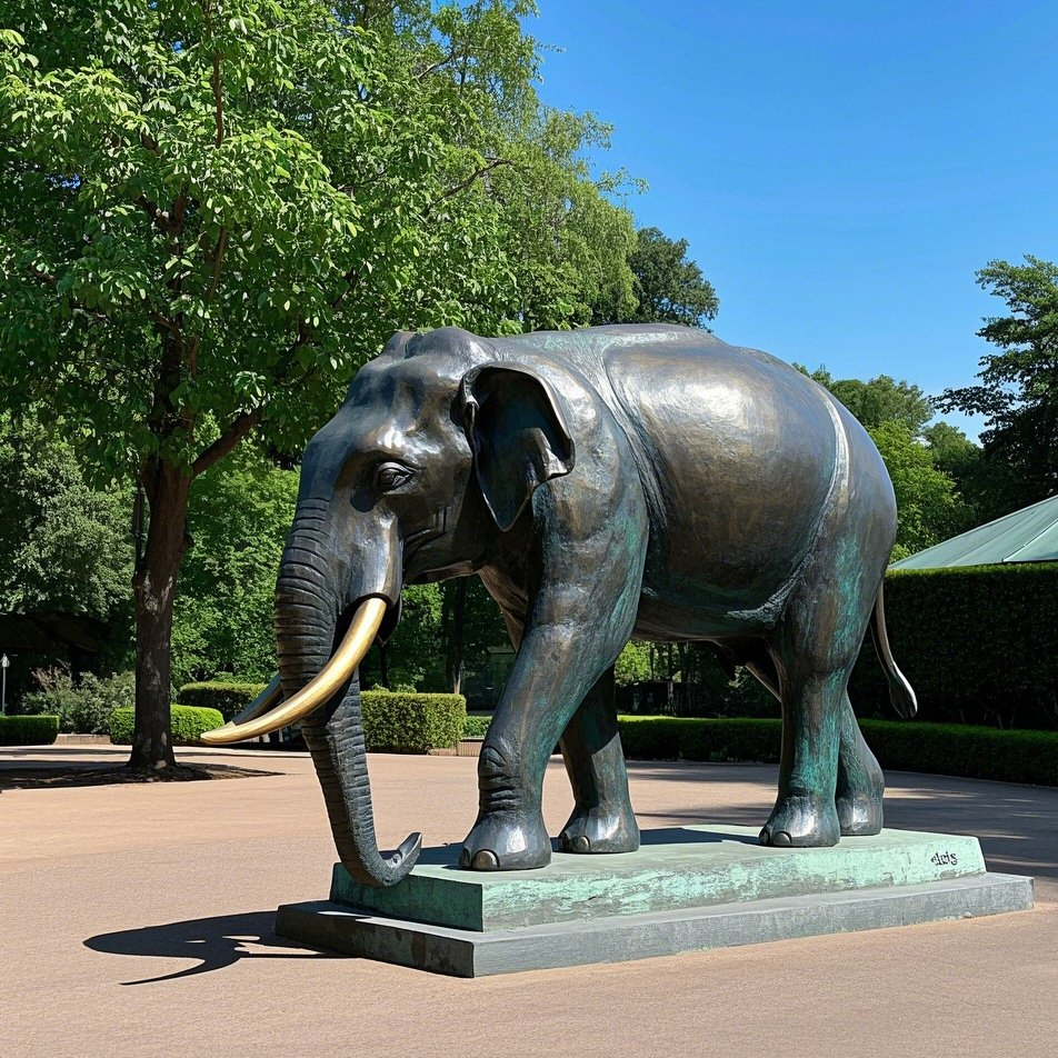 Customizable Durable Life Size Garden Elephant Bronze Sculpture