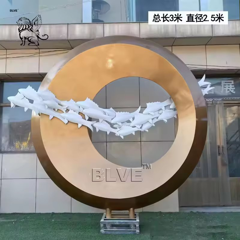 Outdoor Villa Polished Modern Art Sculpture Stainless Steel Metal Abstract Moon Statue Supplier
