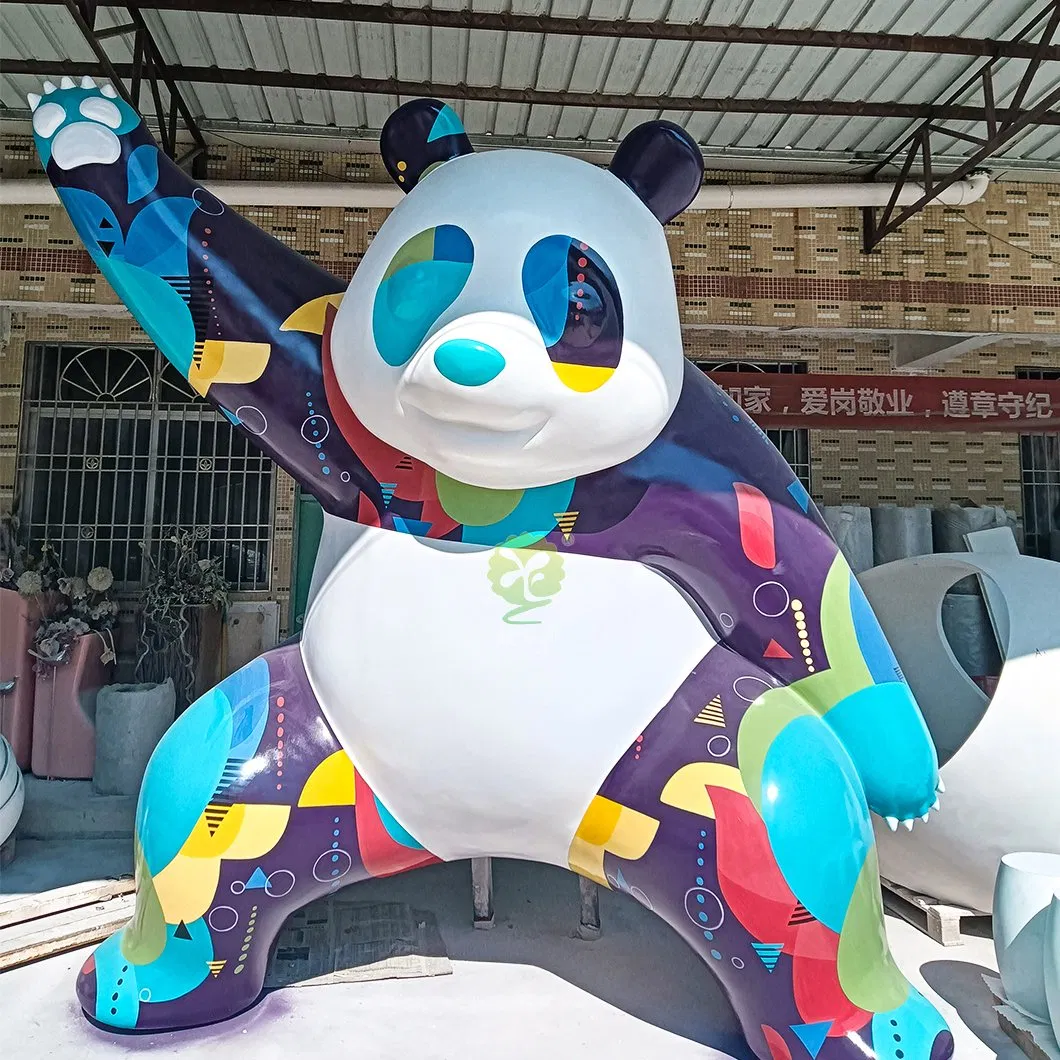 Customized Fiberglass Panda Sculptures, Large-Scale Urban Landmark Image Sculptures From Manufacturers