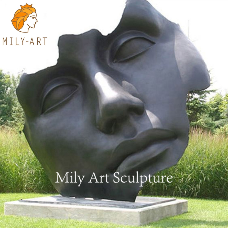 Modern Famous Outdoor Garden Art Metal Custom Sculpture Bronze Abstract Face Statue