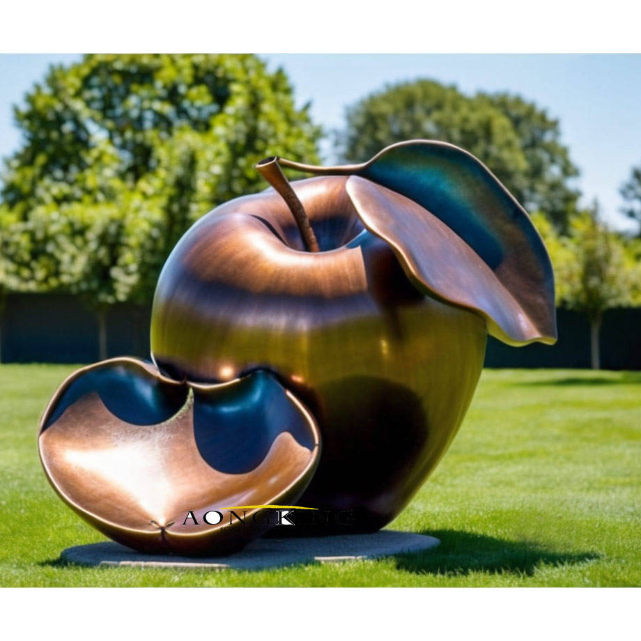 Outdoor Bronze Statue Decoration Urban Large Bronze Apple Sculpture
