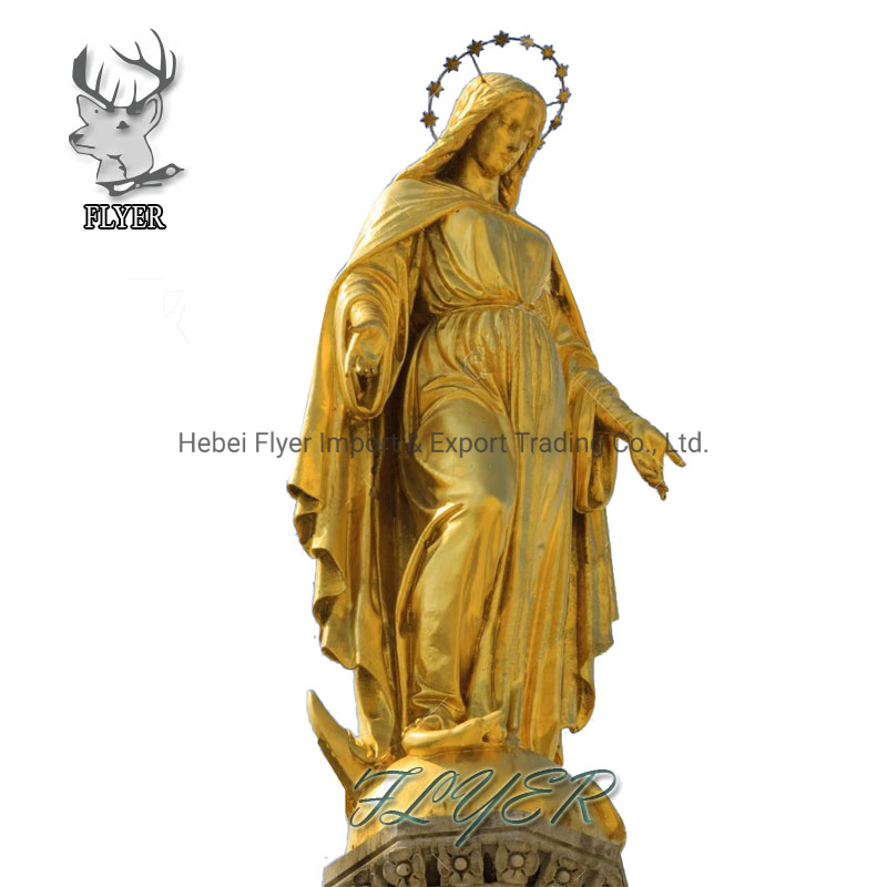 Church Figure Decoration Life Size Bronze Copper Madonna Mary Statue Sculpture for Sale