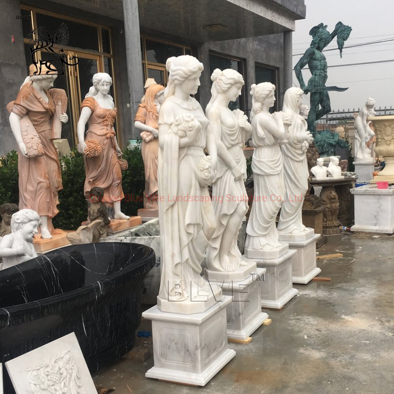 Garden Decorative Ancient Greek Goddess Stone Sculpture Life Size Four Seasons Statues Marble Sculpture