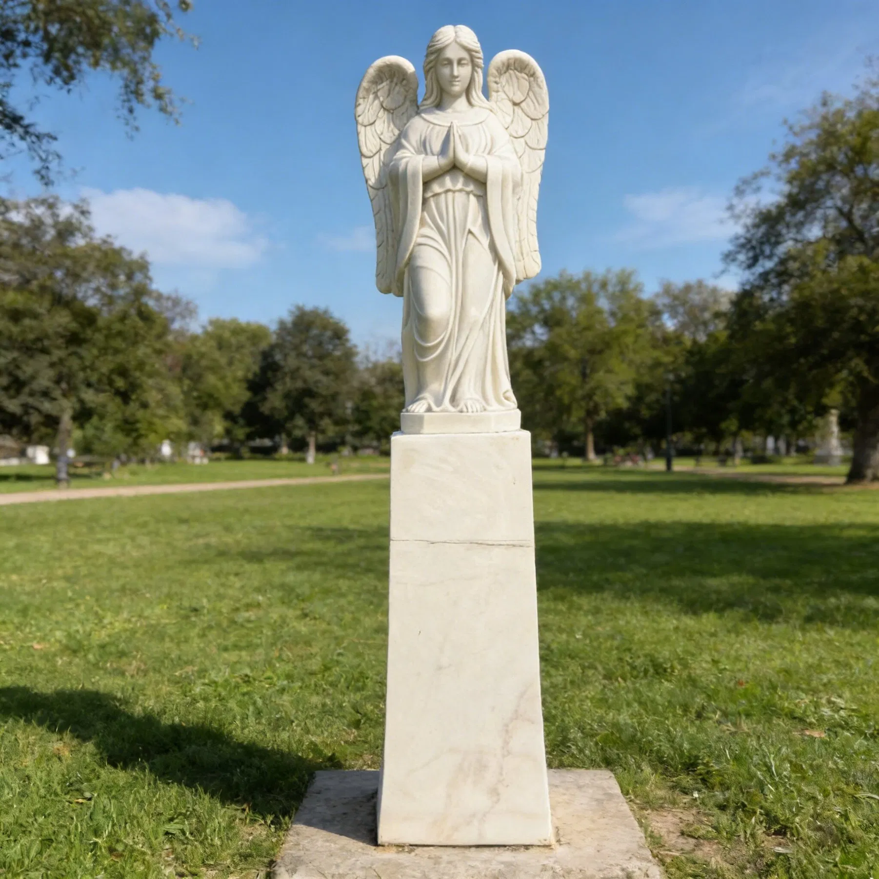 Life Size Marble Winged Victory of Samothrace Statue Weather Resistant Greek Goddess Outdoor Villa Garden Sculpture White Marble Statues