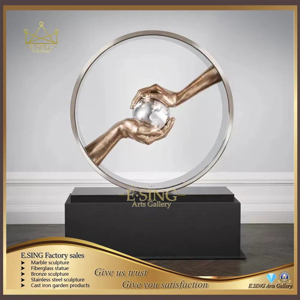 Stainless Steel Outdoor Sculpture Metal Animal Carving Art Abstract Geometric Deer Statue